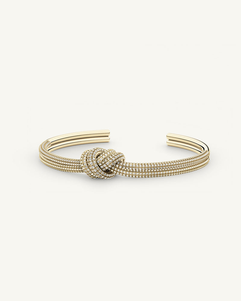 Dual Knot Bangle Pavè Trio