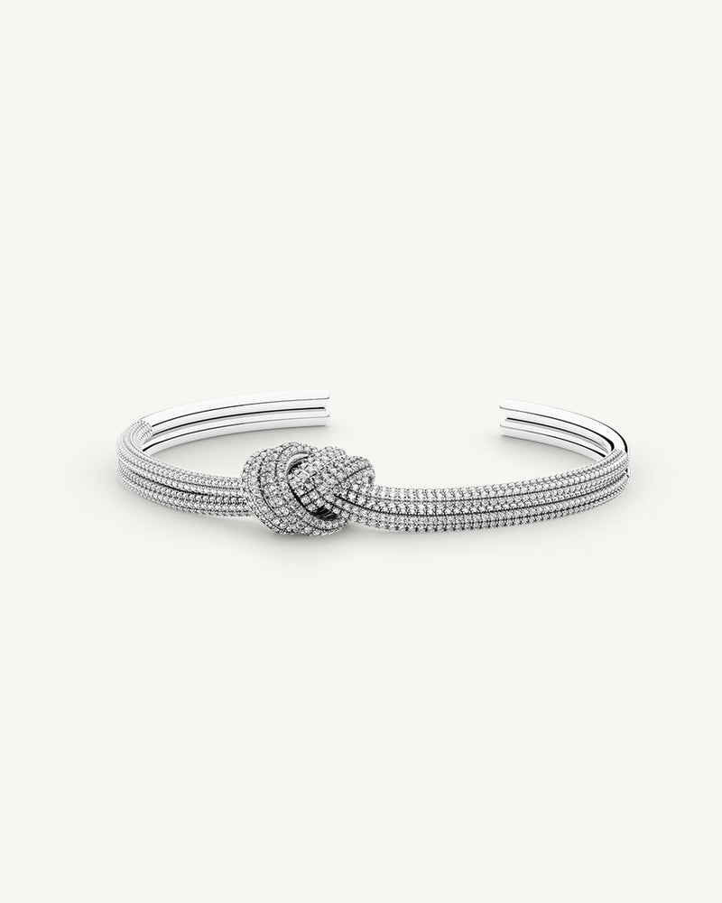 Dual Knot Bangle Pavè Trio
